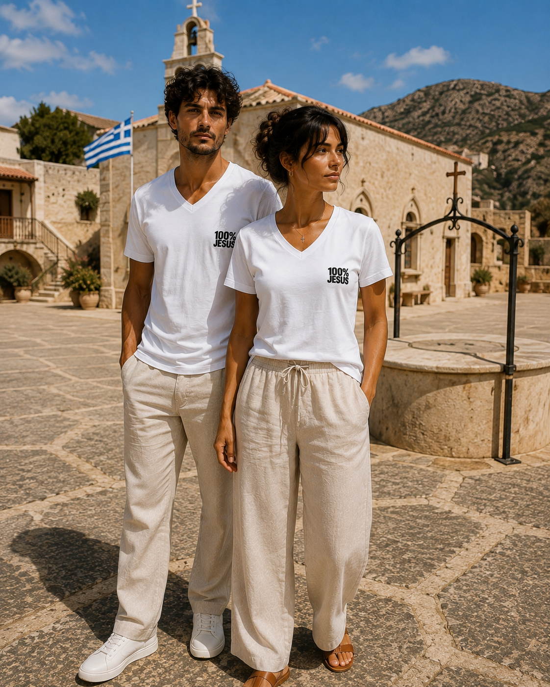 100% Jesus — Essential V-Neck Tee