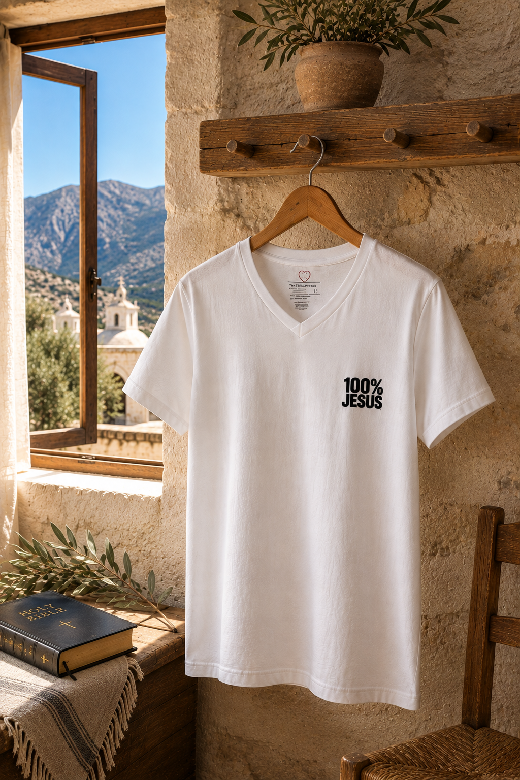 100% Jesus — Essential V-Neck Tee