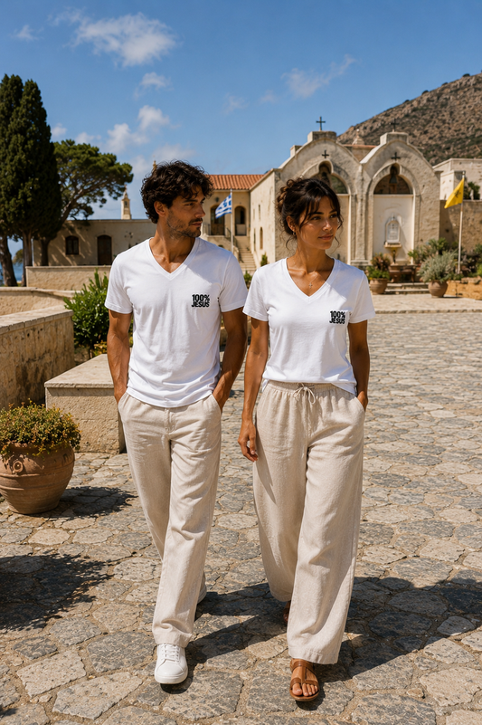 100% Jesus — Essential V-Neck Tee
